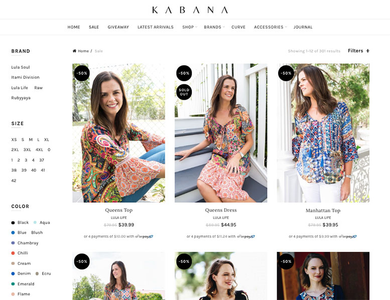 fashion ecommerce marketing kabanashop filters